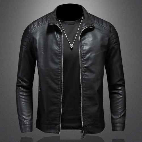 Men's Plain Leather Jacket